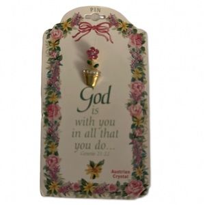 NWT Austrian Crystal Flower Pin/Brooch